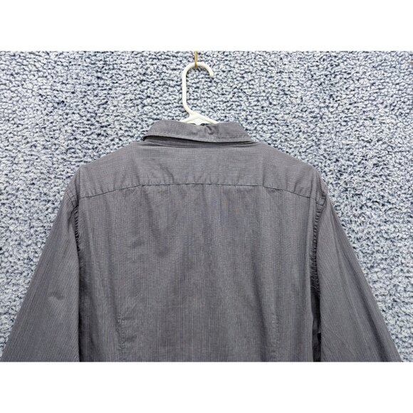 John Varvatos Button Up Shirt Mens M Long Sleeve Lightweight Striped Office Gray - Picture 6 of 11